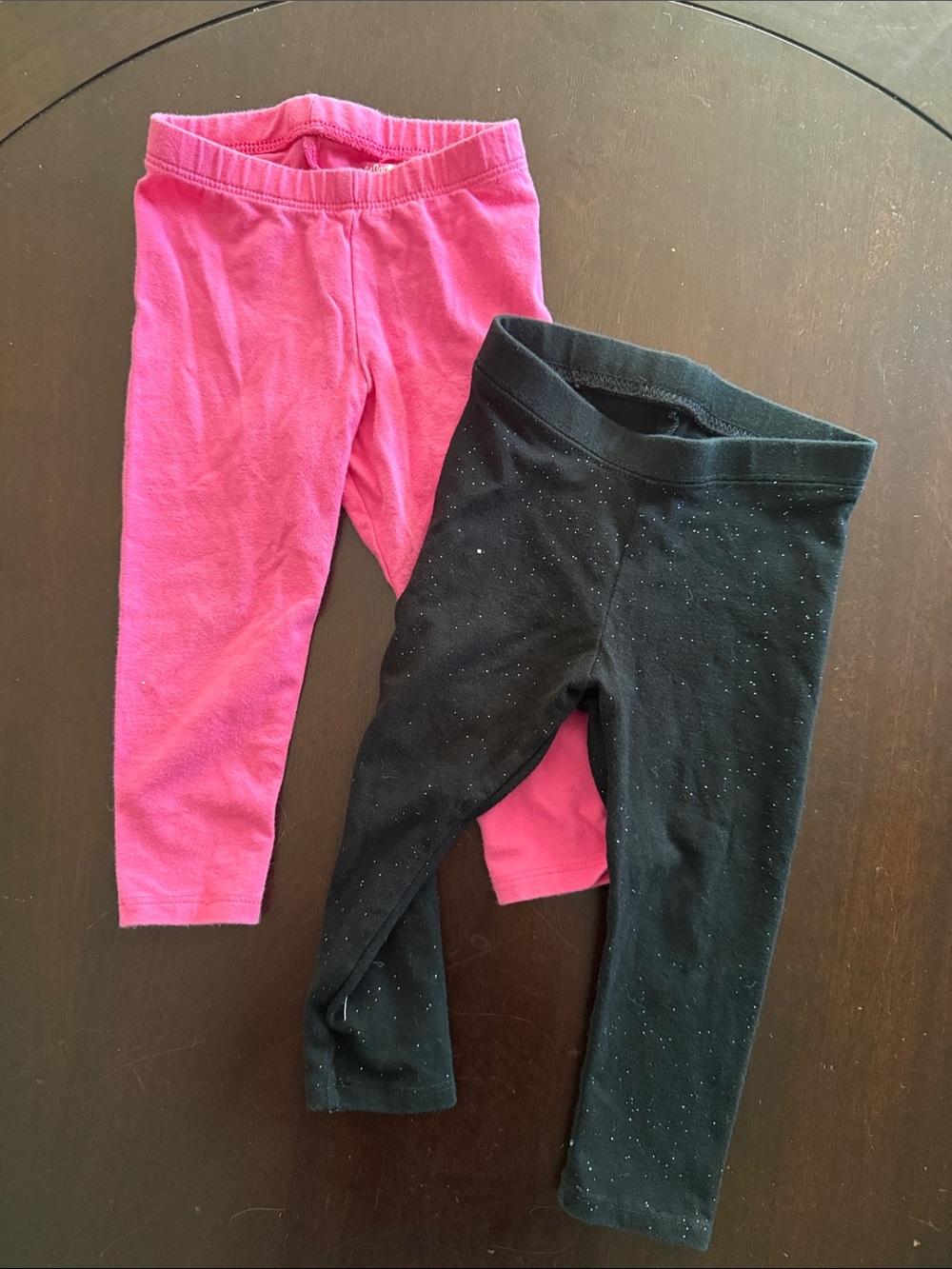 Girls' Pink and Black Stretch Leggings - Comfortable Everyday Bottoms